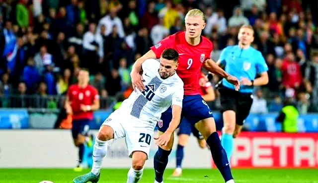 挪威队备战对阵斯洛文尼亚的比赛