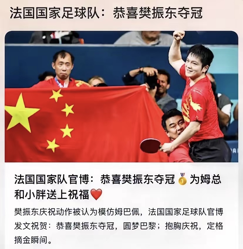 法国队完胜韩国队,樊振东刷新纪录 法国队完胜韩国队,樊振东刷新纪录